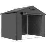 Tente garage evryae acier galvanis� porte enroulable gris fonc� 247 x 180 x 202 cm