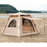 Tente gonflable familiale 220x220 cm pour camping ext�rieur avec auvent protection uv et pompe � pied ...