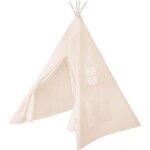 Tente indienne roba - tipi en toile rsistante canvas beige - pour enfants  partir de 3 ans