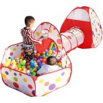 Tente de jeu en 3 pi�ce piscine � boules avec tunnel maison de jouet enfants