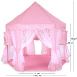 Tente de jeu ch�teau de princesse pour enfants - xcool - art - rose - 140 * 135cm - pliable