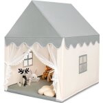 Tente de jeux pour enfants costway - tapis en coton lavable - cadre en bois massif - fenêtres avec rideaux ... Tente de jeux pour enfants costway - tapis en coton lavable - cadre en bois massif - fenêtres avec rideaux ...