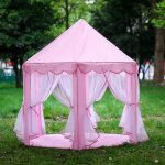 Tente de jeu pour enfants - princesse pop up chateau - rose - 140 * 135cm - tissu