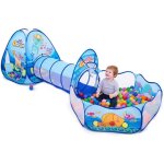 Tente de jeu - trois - en - un - piscine  boules - tunnel - maison de jouet enfants
