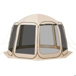 Tente moustiquaire pop - up - duoku - 121133 - beige - 12 places - 366x338x230 cm - imperm�able