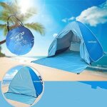 Tente de plage anti uv50 + pop - up automatique 2 ou 3 personnes - bleu