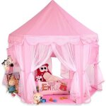 Tente pliable portative de jeu pour enfants princesse pop up chateau filles jouet tente (rose) pour maison ...