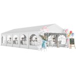 Tente de r�ception - barnum - outsunny - 5 compartiments protection upf30 + structure renforc�e en acier ...