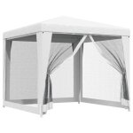 Tente de rception - blanc - 25x25 m - 4 parois latrales en maille - rsistante aux uv - facile  monter ...