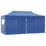 Tente de r�ception pliable - wiens - 3x6 m - bleu - acier enduit de poudre - tissu oxford 600d