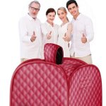 Tente de sauna � vapeur pliable firnose - rouge - soulager la fatigue / d�sintoxication de beaut�