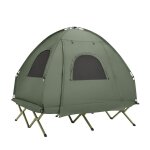 Tente sur�lev�e avec lit de camping - sobuy - 2 personnes - pliable 4en1 - 193x145x185 cm - vert - charge ...