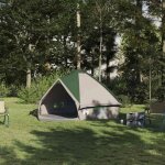 Tente tipi avec toit vidaxl 490 x 410 x 210 cm - vert / gris polyester 185t imperm�able