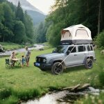 Tente de toit gonflable suv - langtu - mod�le standard - 3 places - �tanche pu3000mm - matelas & �chelle ...
