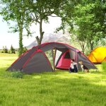 Tente tunnel 4 - 6 personnes 3 pi�ces double porte evryae