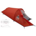 Tente tunnel - camp - minima 1 sl - 1 place - rouge - super l�g�re
