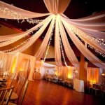 Tenture mariage - skylantern - 100% polyester blanc - 100 mtres - dcoration de fte