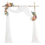 Tenture mariage 75 x 600 cm rideau en blanc mariage tenture pour dcoration mariage tissu drap en rideau ...