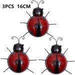 Tentures murales - coccinelle - fer mtal - 3pcs - 16cm - dcoration intrieure et extrieure