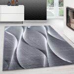 Teppium tapis moderne  poils ras tendance gris tapis 120x170 cm motif en bois ondul 3d tapis moelleux ...