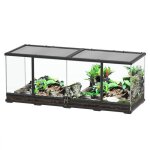 Terrarium reptile 118x45x45 noir profil bas - terratlantis noir