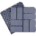 Terrasse en bois - plastique - virex� - tuiles composites embo�tables - 30x30 cm - grigio - pose automatique ...