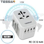 Tessan adaptateur de voyage adaptateur universel avec 2 usb et 2 type c adaptateur prise universelle ... Tessan adaptateur de voyage adaptateur universel avec 2 usb et 2 type c adaptateur prise universelle ...