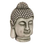T�te bouddha d�co ext�rieur h. 60cm magn�sie gris - atmosphera cr�ateur dint�rieur