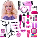 Tte  coiffer et maquiller - 35 pices tte de coiffage avec accessoires de coiffure - jeu dimitation ...