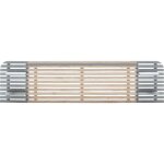Tte de lit adulte en lattes de bois blanchi / gris 240 cm avec chevets intgrs - scala