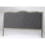 T�te de lit - amadeus - murano c�leste gris - tissu anthracite et bois naturel - contemporain - design ...