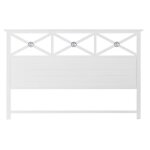 Tte de lit - bois - blanc et bleu - 180 x 6 x 120 cm - style classique - design romantique
