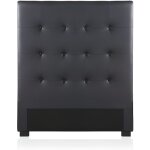T�te de lit capitonn�e premium 90cm noir