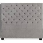 Tte de lit capitonne constance 140cm velours gris