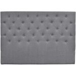 Tte de lit capitonne dco - 189 cm - gris - en tissu