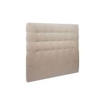 Tete de lit capitonn�e tissu beige brun l 180 cm - ep 10 cm rembourr� - t�te de lit design en bois massif ...
