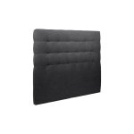 Tete de lit capitonne tissu noir l 180 cm - ep 10 cm rembourr - tte de lit design en bois massif