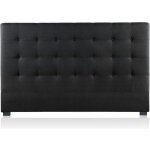 Tte de lit capitonne - premium - tissu - noir - 180cm