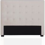 Tte de lit capitonne premium velours 140cm beige