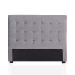 Tte de lit capitonne premium velours 140cm gris argent