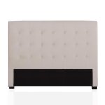 T�te de lit capitonn�e premium velours 160cm beige