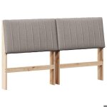 T�te de lit capitonn�e - vidaxl - taupe - 160 cm - pin massif - facile � nettoyer - coussin rembourr� ...