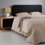 Tte de lit celest 160 rembourre fixation murale design arrondi moderne pour lit 160 cm ou moins noir ...