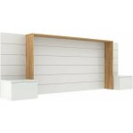 Tte de lit avec chevets faro blanc et bois 160 cm