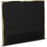 T�te de lit design effet laiton dalia - noir - 140 cm