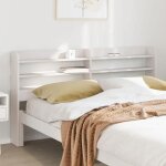 T�te de lit avec �tag�res - vidaxl - blanc - bois massif de pin - 150x16x82 cm - pour matelas 140 cm