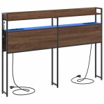 T�te de lit avec �tag�re - vidaxl - ch�ne marron - 160 cm - bois ding�nierie - 15x160x98 cm - grand espace ...