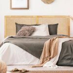 Idmarket tte de lit sur pied edhen 160 cm cannage et bois