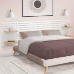 Idmarket tte de lit suspendue en lattes ava 240 cm bois blanc et tagres faon htre