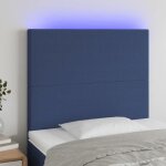 T�te de lit � led - vidaxl - bleu - 100x5x118 / 128 cm - tissu polyester - hauteur r�glable - bande led ...